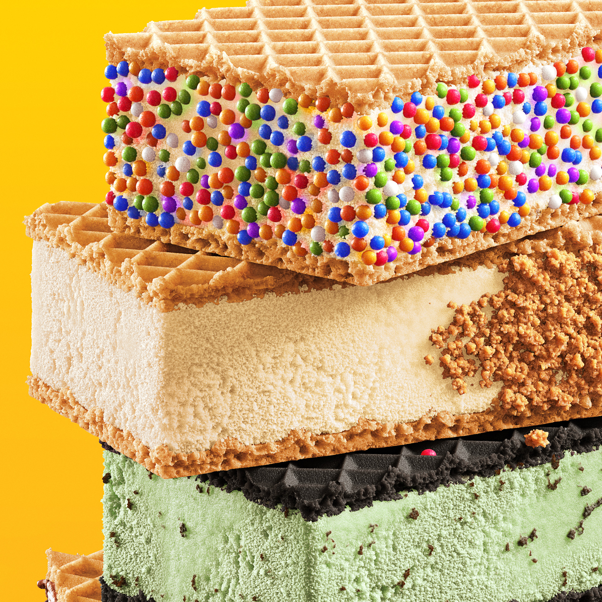 3D – Ice Cream Wafer Sandwiches