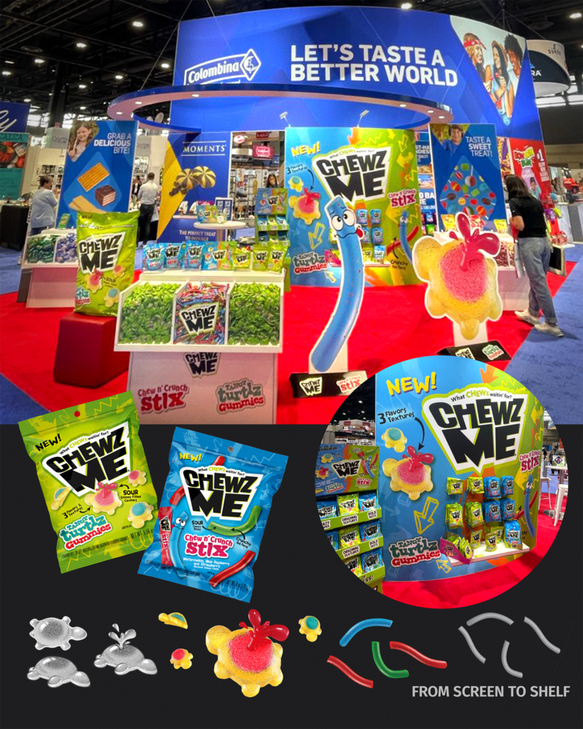 Chewz Me CGI — From Screen to Shelf, Colombina trade show and packaging