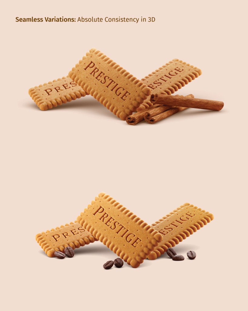 Seamless variations: Original and Coffee speculoos in 3D